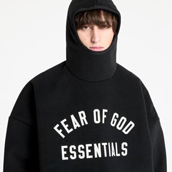 Fear of God Essentials Men's Black Brushed Hoodie Sweatshirt Top Size Large NWOT - Picture 2 of 11